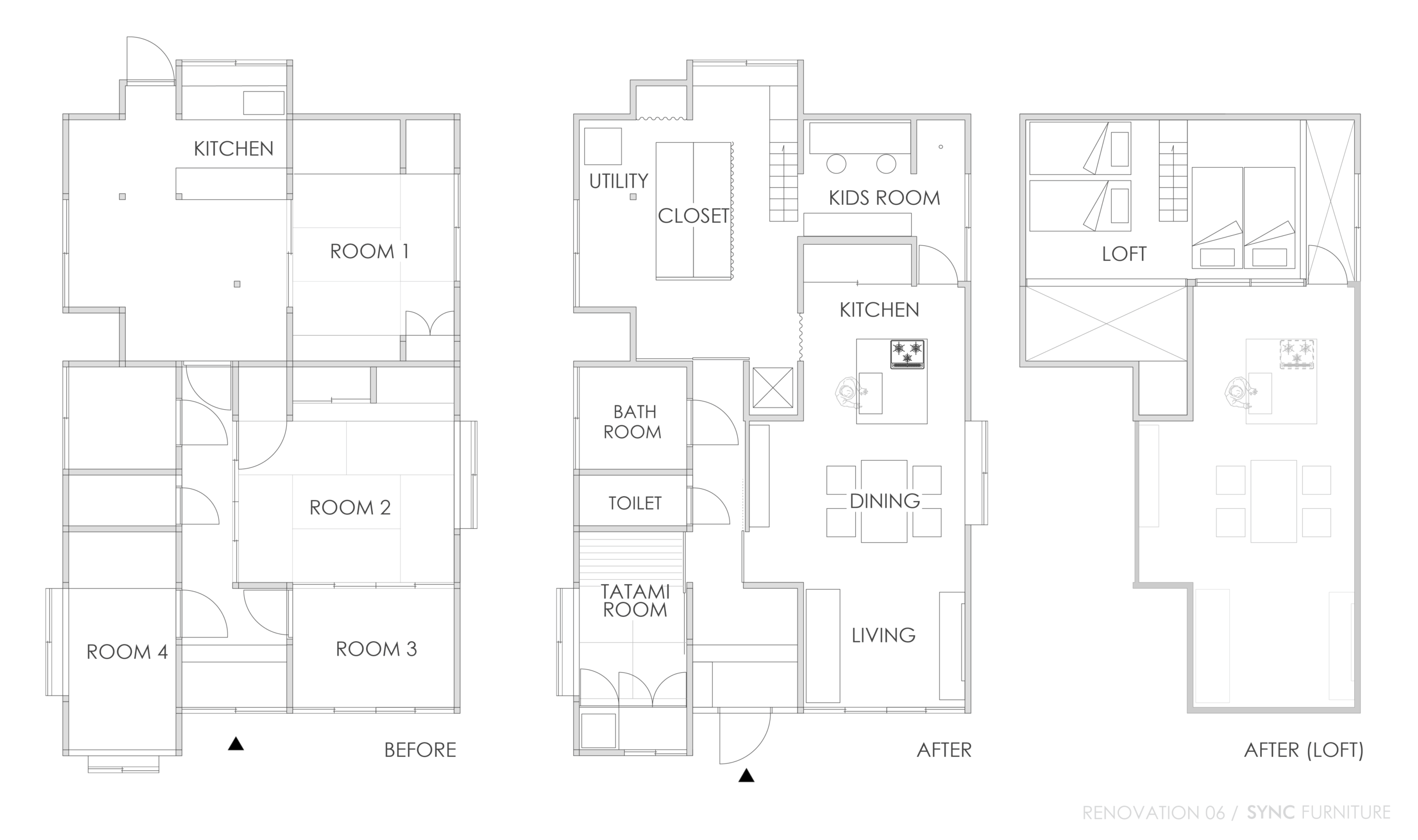 title: RENOVATION 06｜戸建て | Page No,206 | No.2 | sync-furniture | 株式会社 SYNC | 福岡県 家具工房 | オーダーメイドキッチン